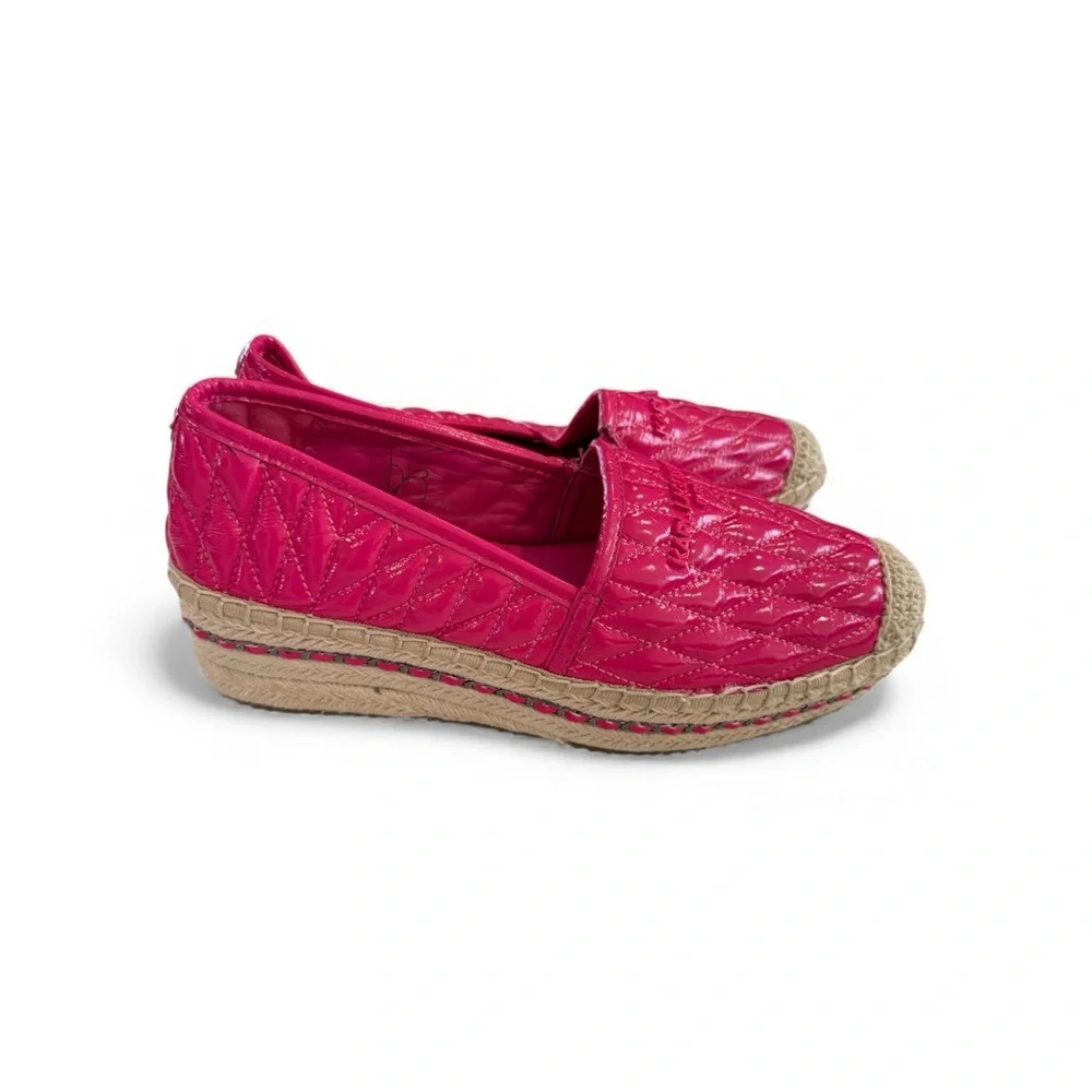 Karl Lagerfeld Pink Quilted Espadrille Flats